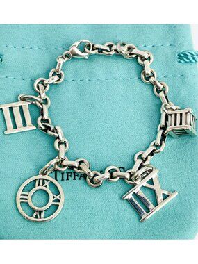 TIFFANY & Co. Atlas 5 Charm 925 Sterling Silver Bracelet